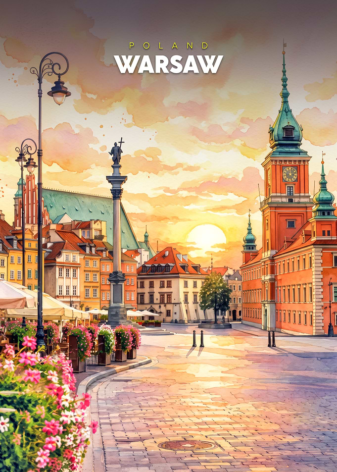 Watercolor Warsaw Poland