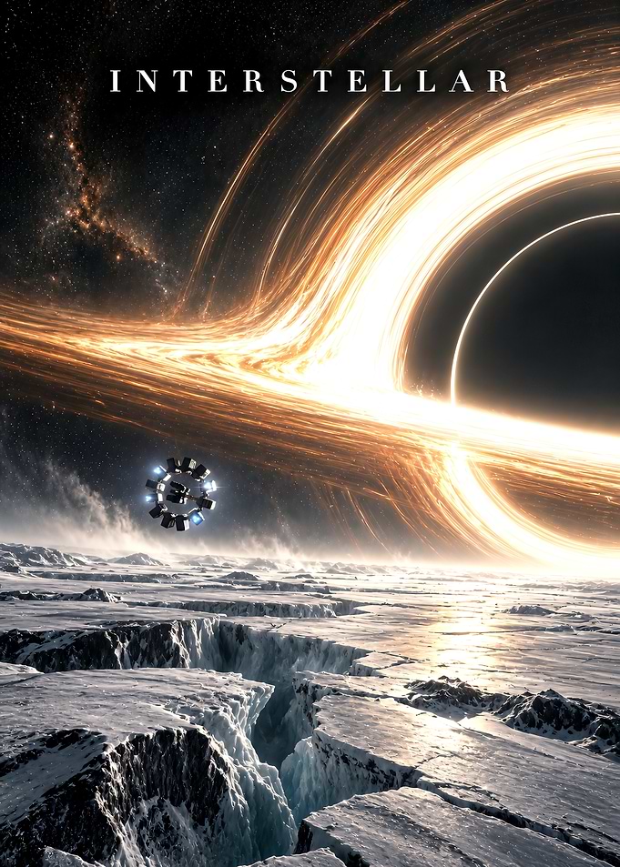 Interstellar Movie Poster with Black Hole
