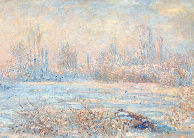 Frost Claude Monet Winter Snow Landscape Painting