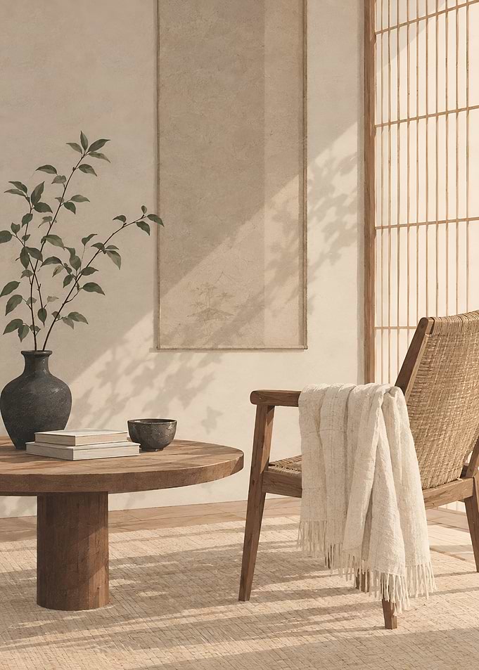 Minimalist Japandi Living Room Interior