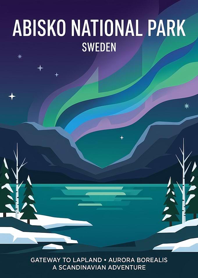 Abisko National Park Travel Poster