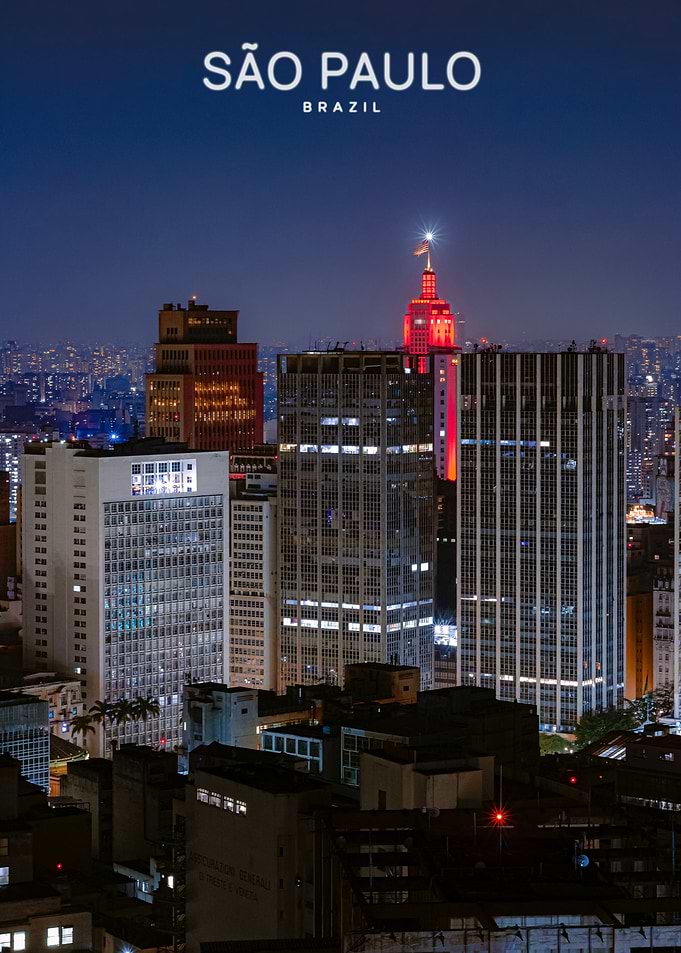 São Paulo City Skyline at Night