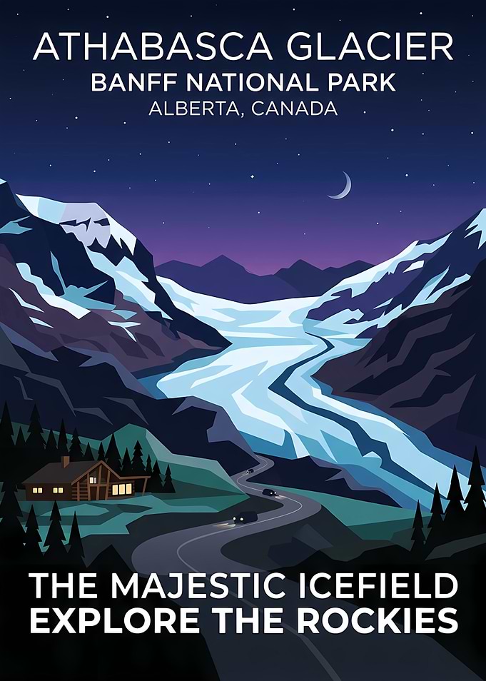 Athabasca Glacier Travel Poster