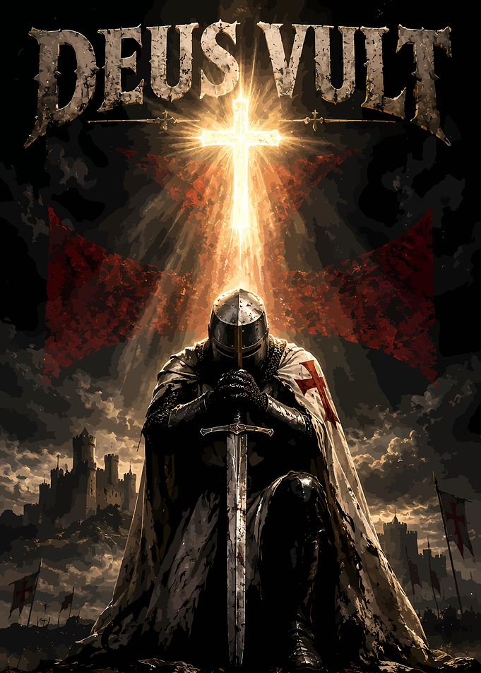 Deus Vult Crusader Knight Kneeling