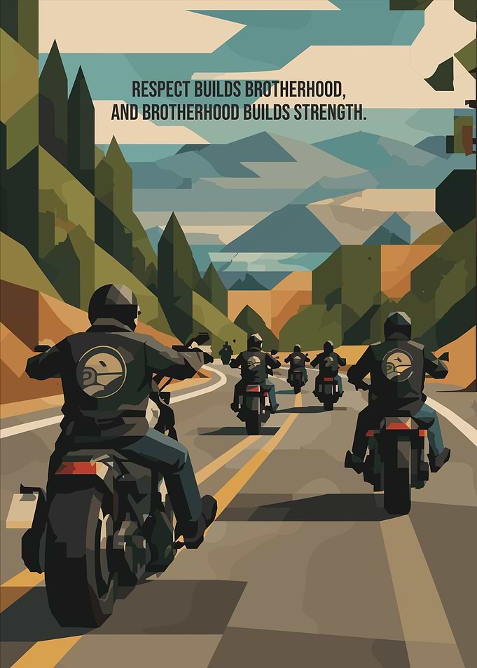 Motorcycle Brotherhood Road Trip Poster