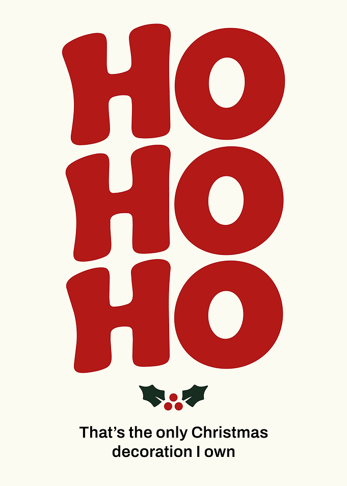 Minimalist Ho Ho Ho Christmas Poster