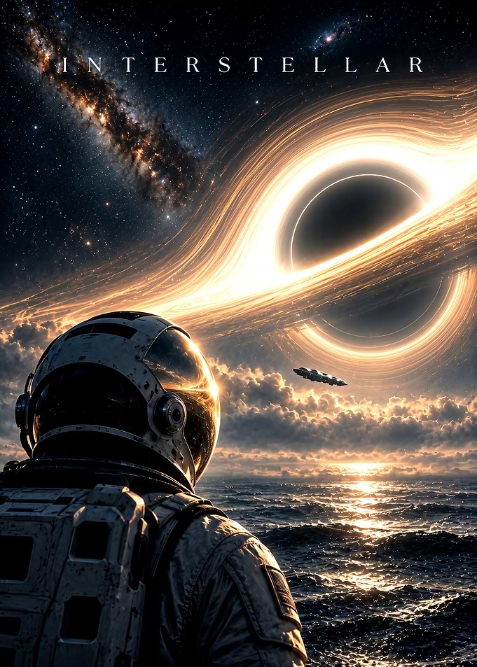 Interstellar Black Hole Astronaut Poster