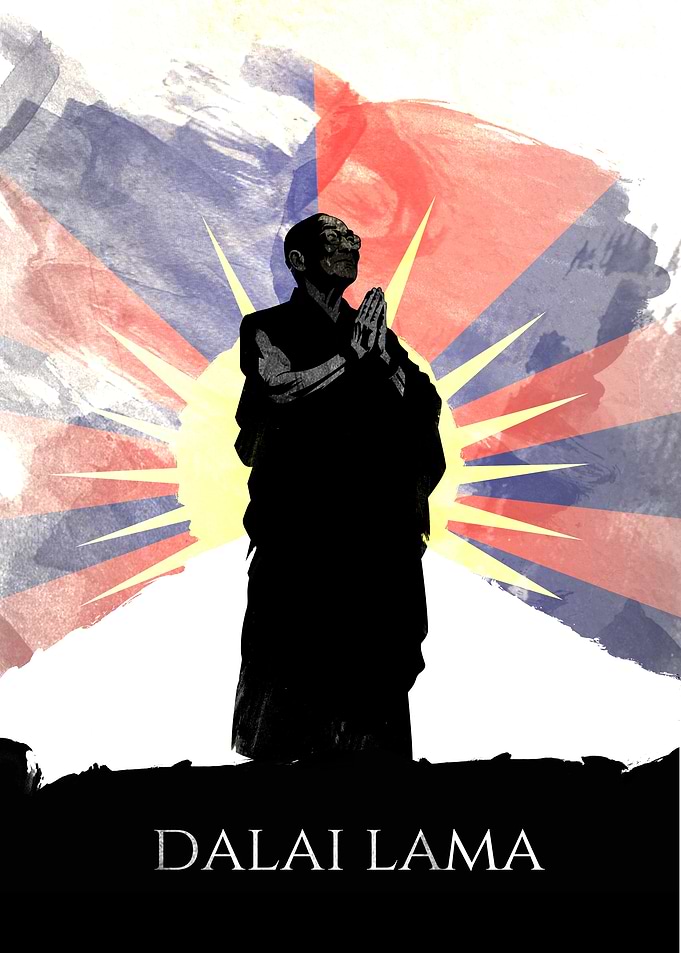 Dalai Lama Silhouette Poster