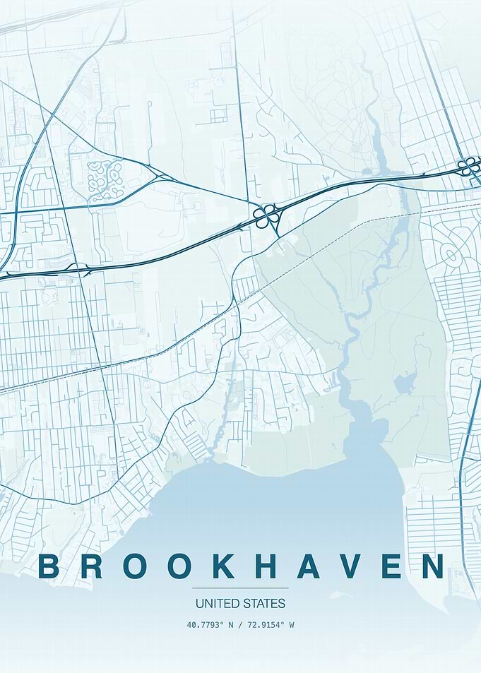 Brookhaven New York Map Poster
