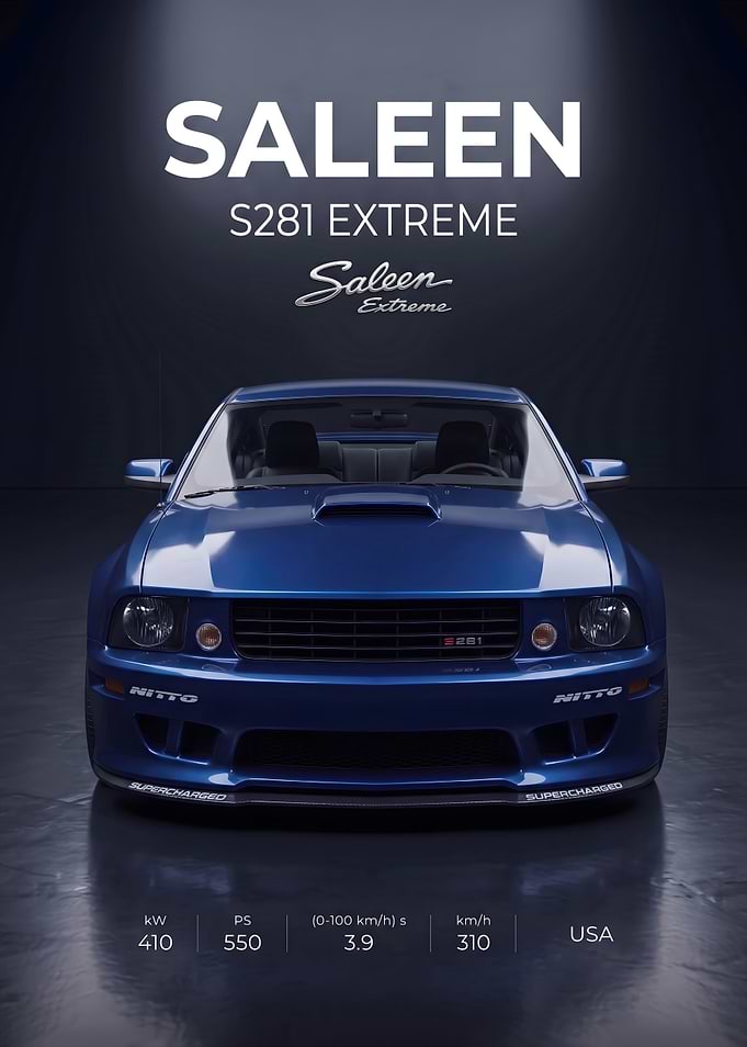 Saleen S281 Extreme Blue Sports Car