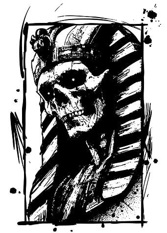 Undead Pharaoh Ink Illustration
