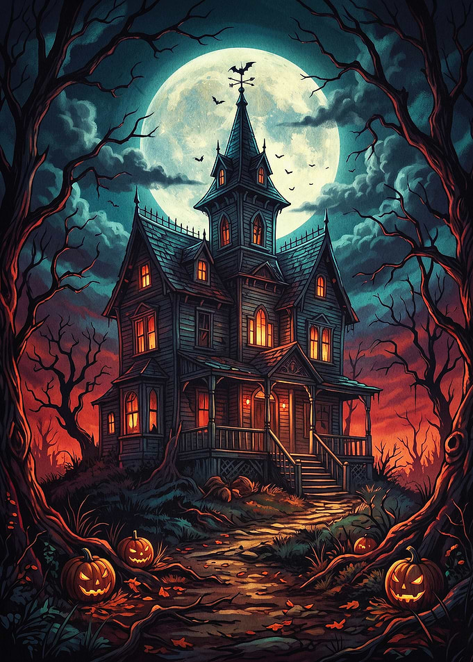 Haunted House Halloween Gothic Post