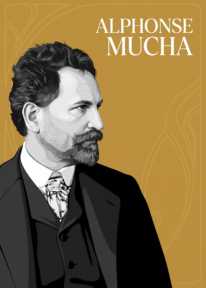 Alphonse Mucha Portrait Poster