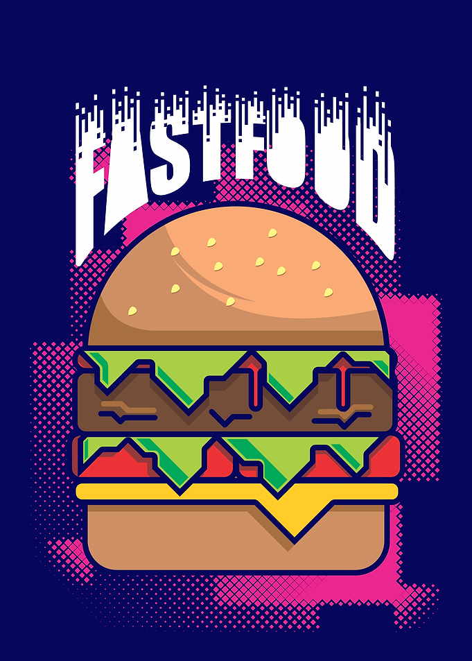 Retro Pixel Art Fast Food Burger