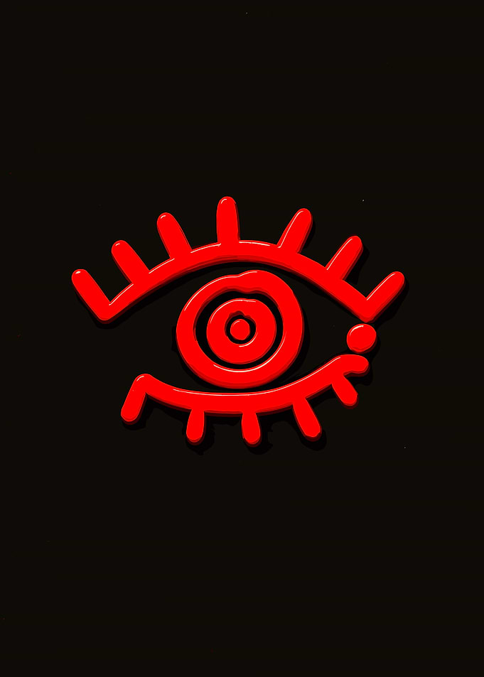 Minimalist Red Eye Icon