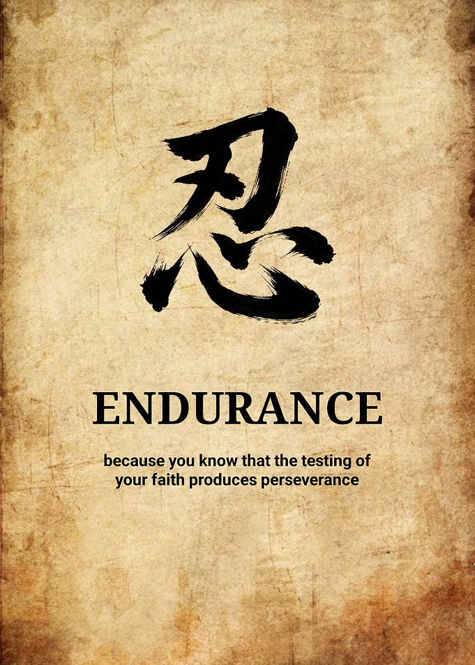 Endurance Japanese Kanji Calligraphy Poster
