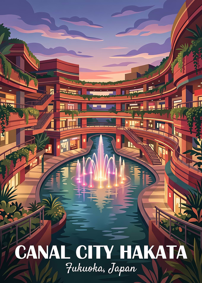 Canal City Hakata Travel Poster