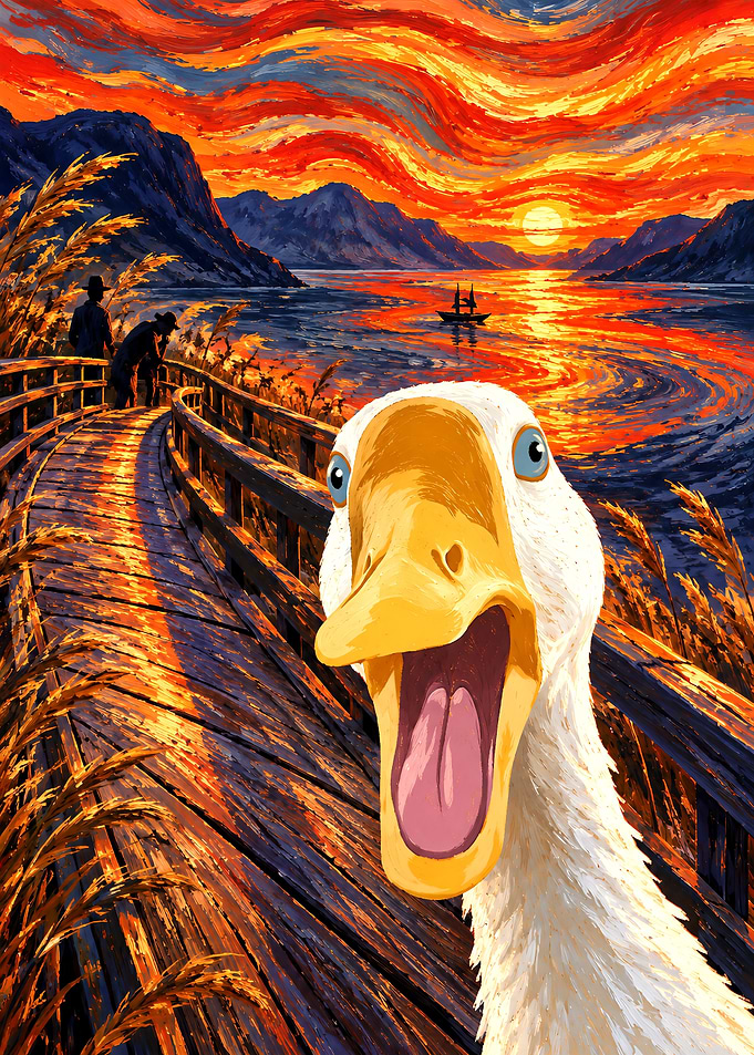 Goose Selfie at Sunset