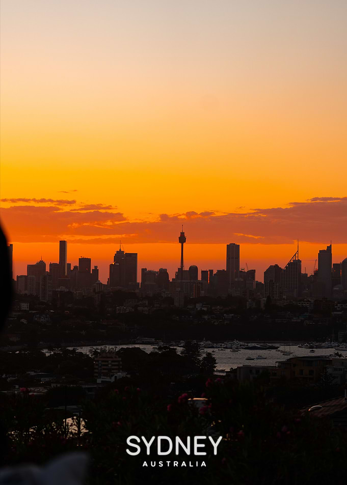 Sydney Skyline Sunset Silhouette