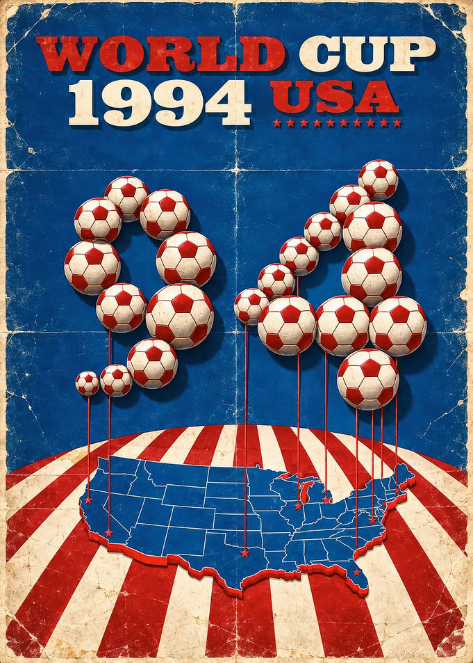 1994 World Cup USA Vintage Poster