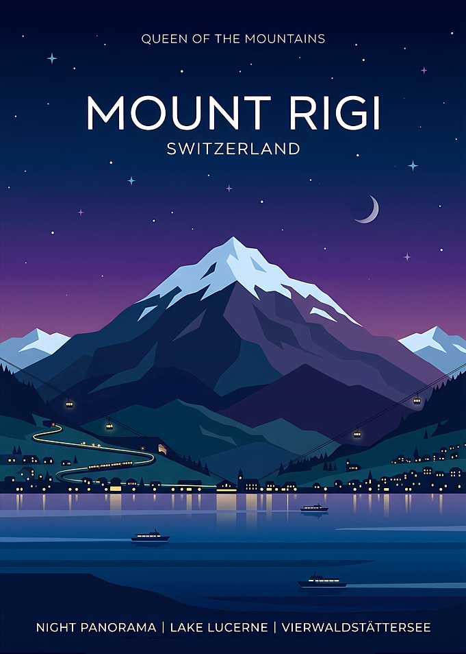 Mount Rigi Switzerland Travel Poster