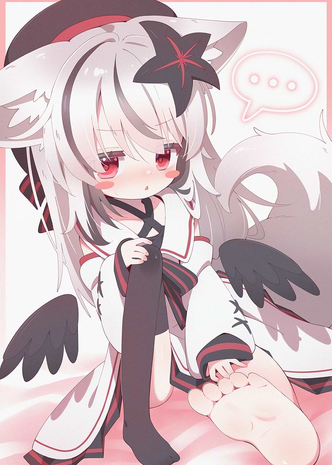 Cute Anime Girl with Wolf Ears