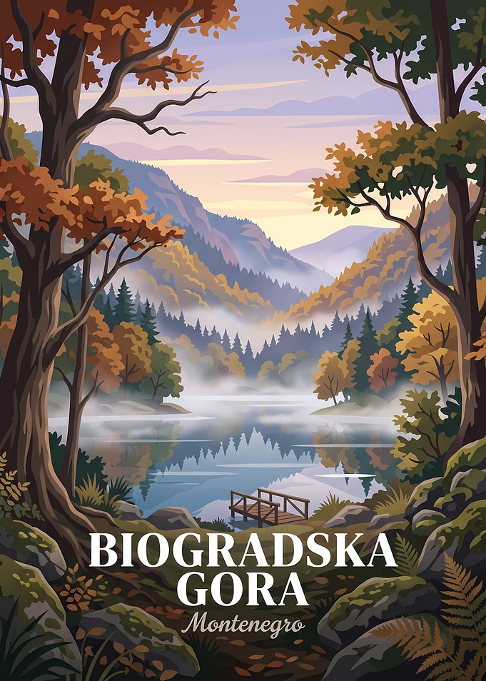 Biogradska Gora National Park Travel Poster