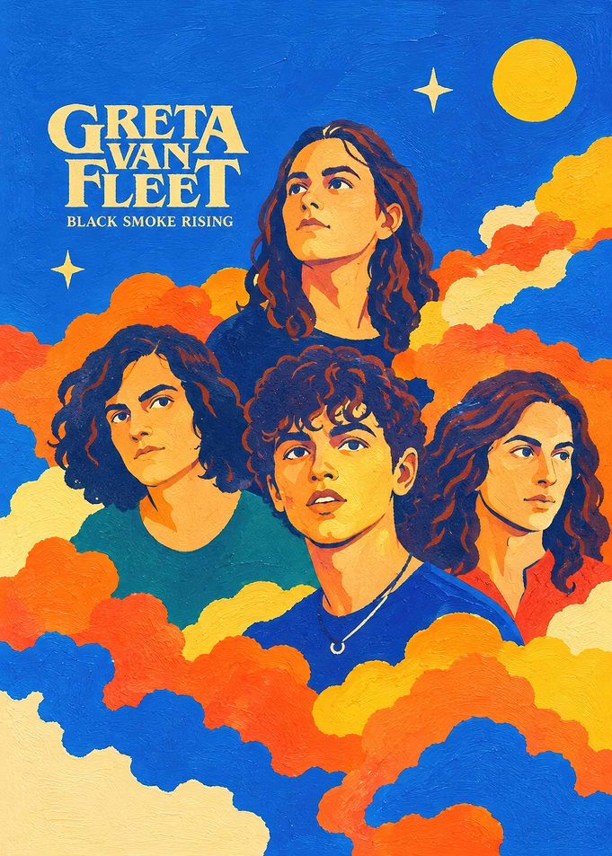 Greta Van Fleet Black Smoke Rising Poster