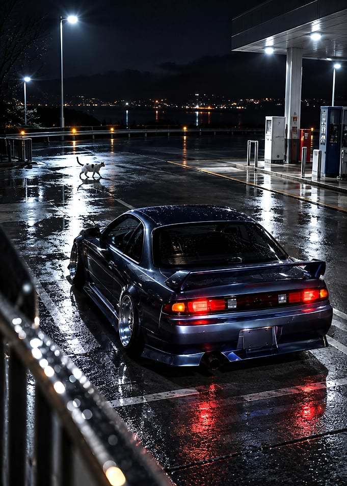 Nissan Silvia S14 at Night