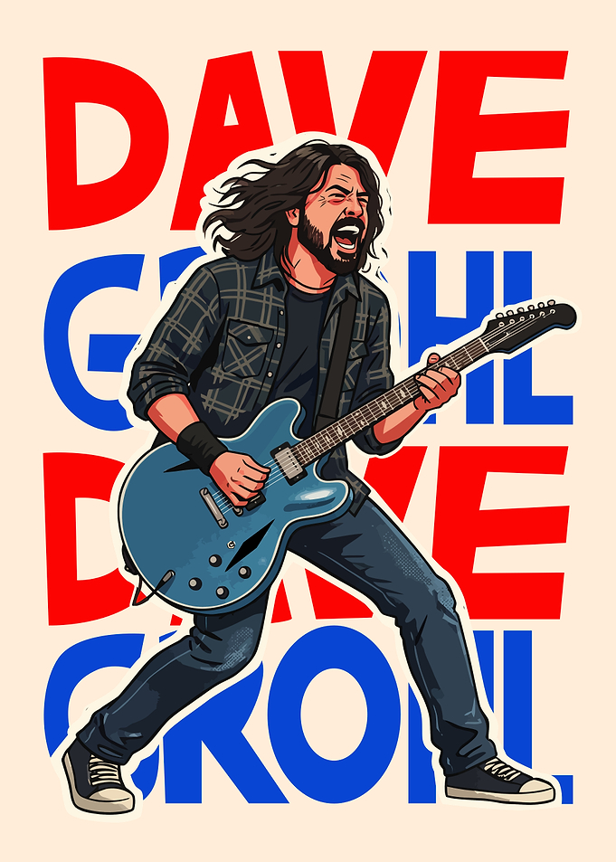 Dave Grohl Rock Star Illustration