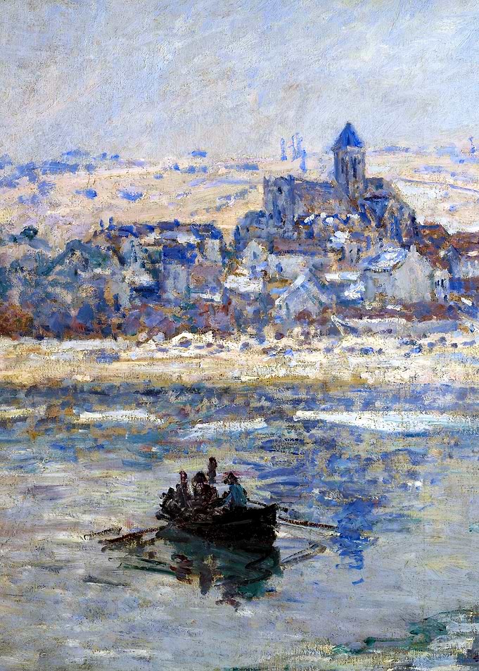 Vétheuil in Winter by Claude Monet Snow Landscape Painting