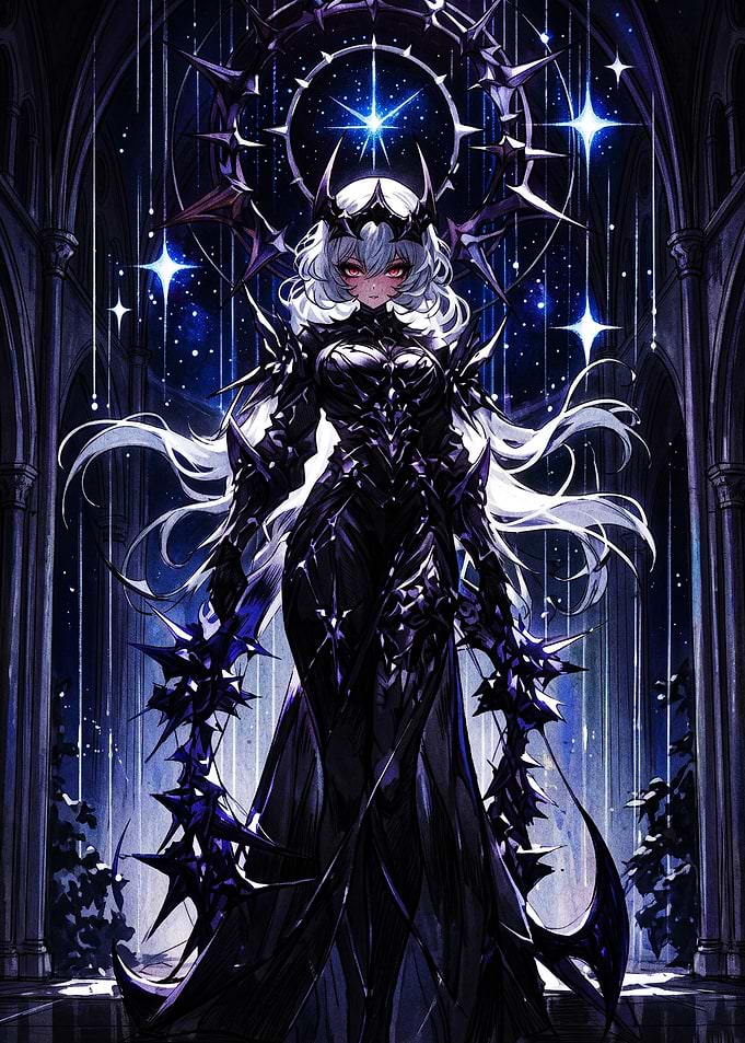 Dark Celestial Queen Anime Illustration
