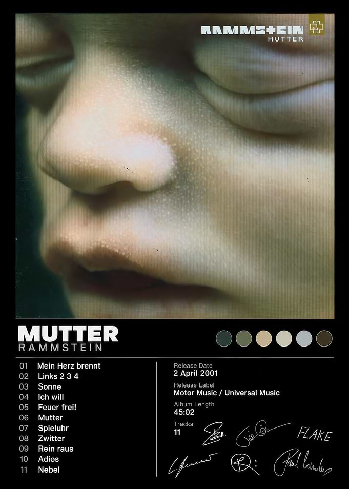 Rammstein Mutter Album Poster