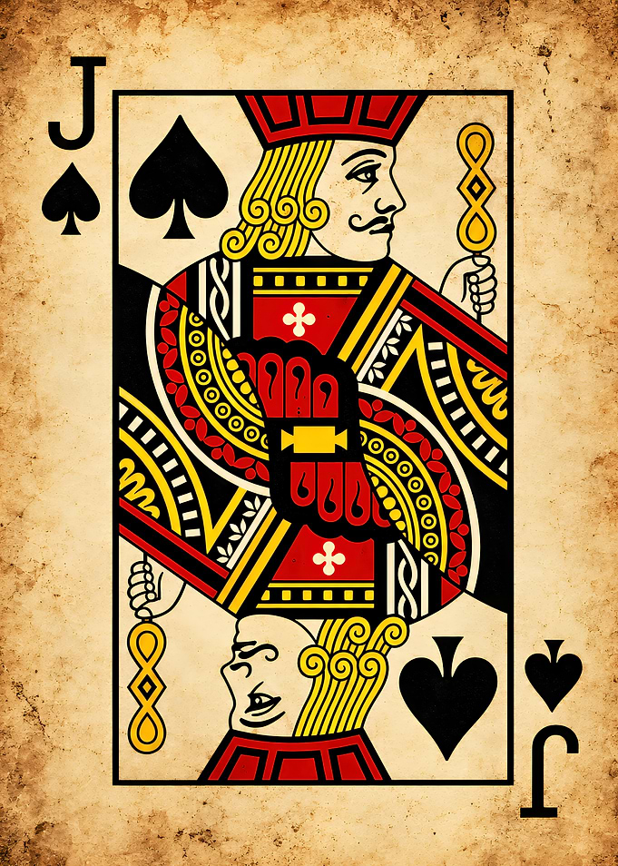 Vintage Jack of Spades Playing Card