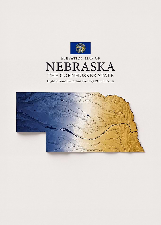 Elevation Map of Nebraska
