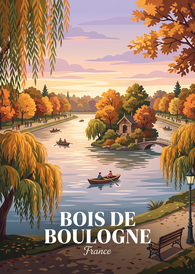 Bois de Boulogne Travel Poster