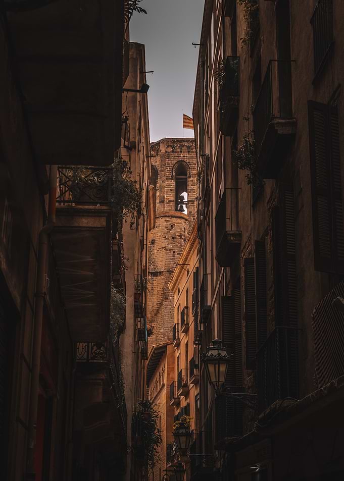 Menorca Street with Bell Tower