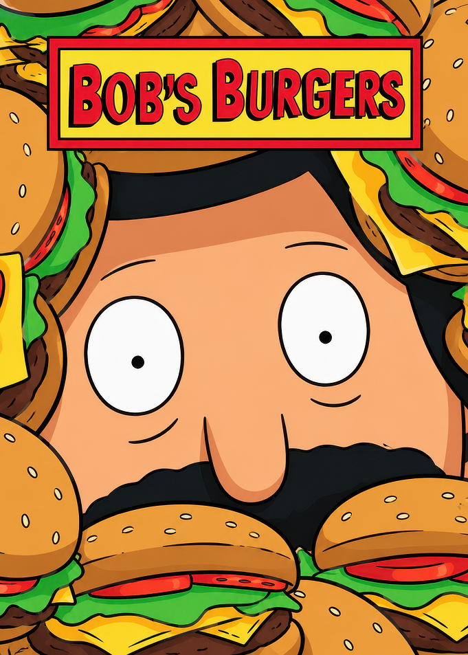 Bob's Burgers Character and Burger Pattern