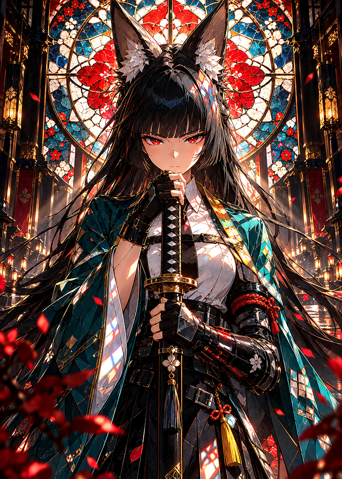 Anime Fox Girl with Katana