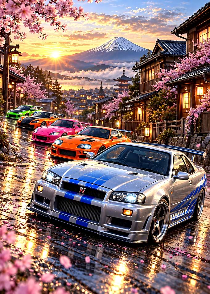 JDM Sports Cars at Mount Fuji