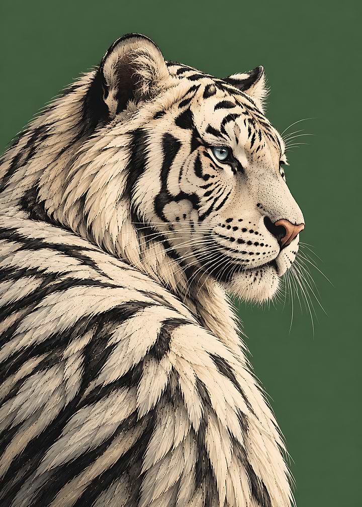 Majestic White Tiger Portrait