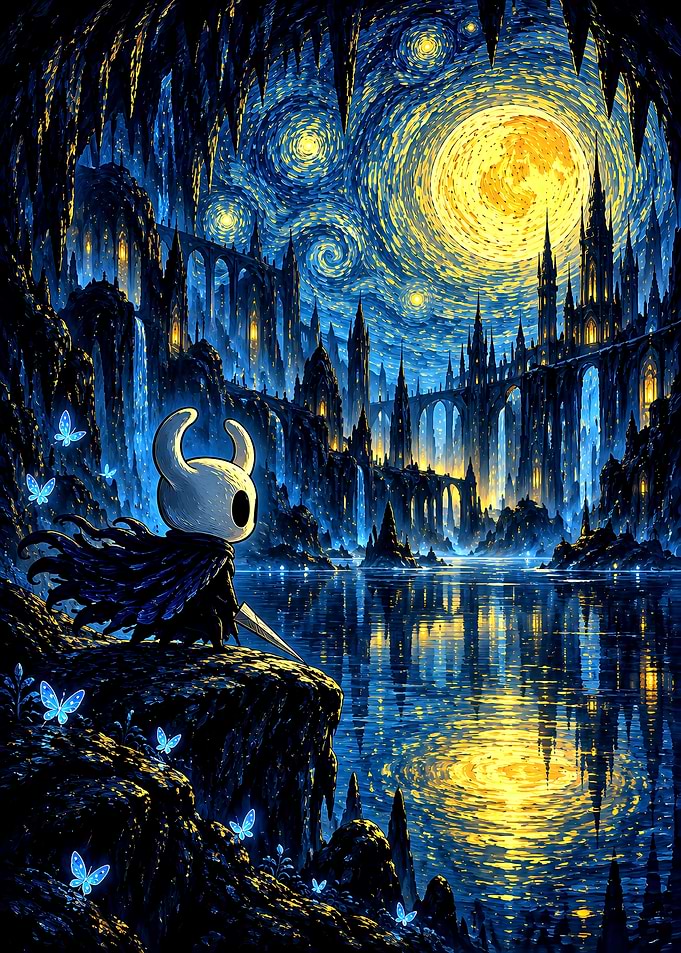 Hollow Knight Starry Night Crossover