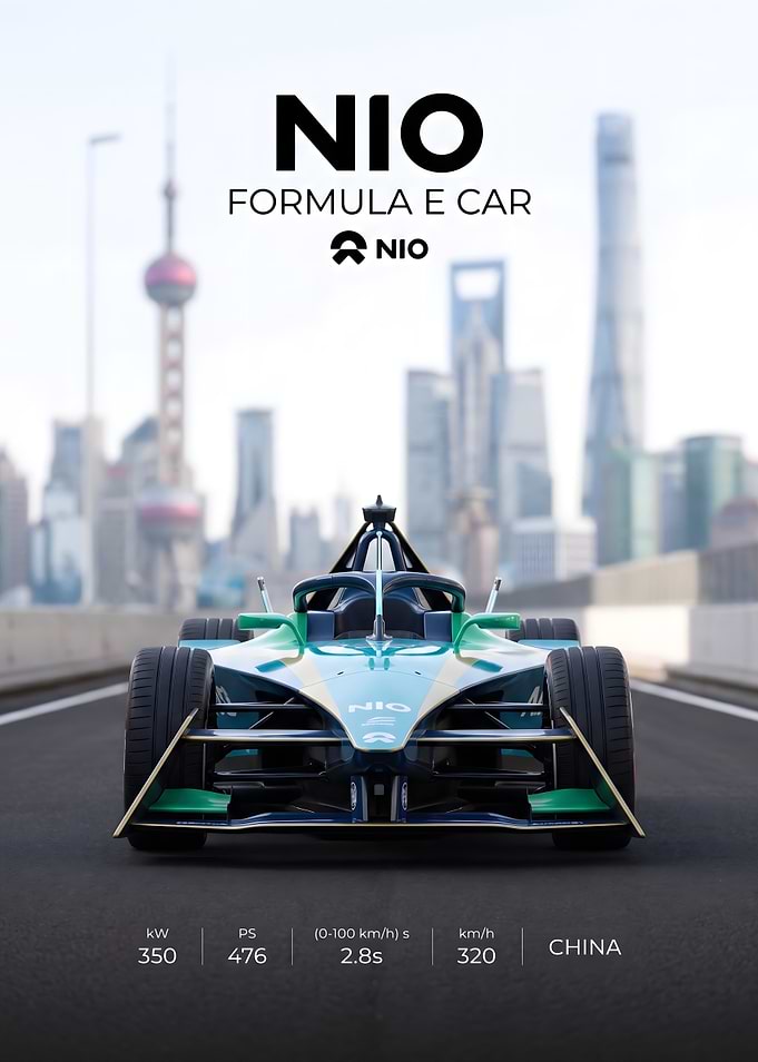 NIO Formula E Car Poster