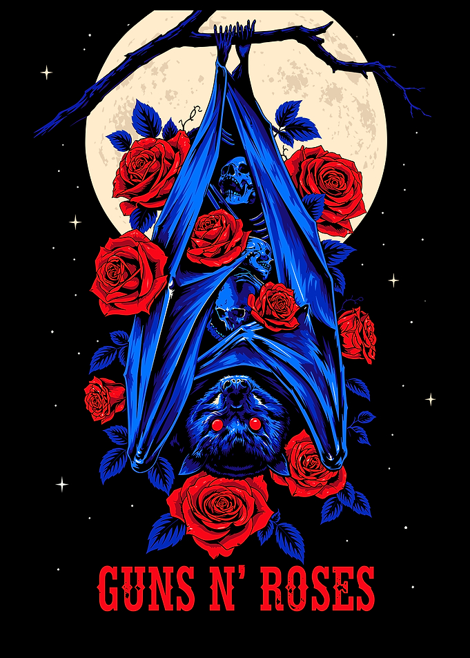 Guns N' Roses Bat and Roses Graphic