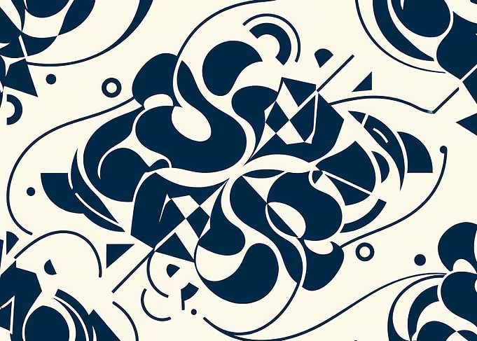 Abstract Navy Blue Geometric Pattern