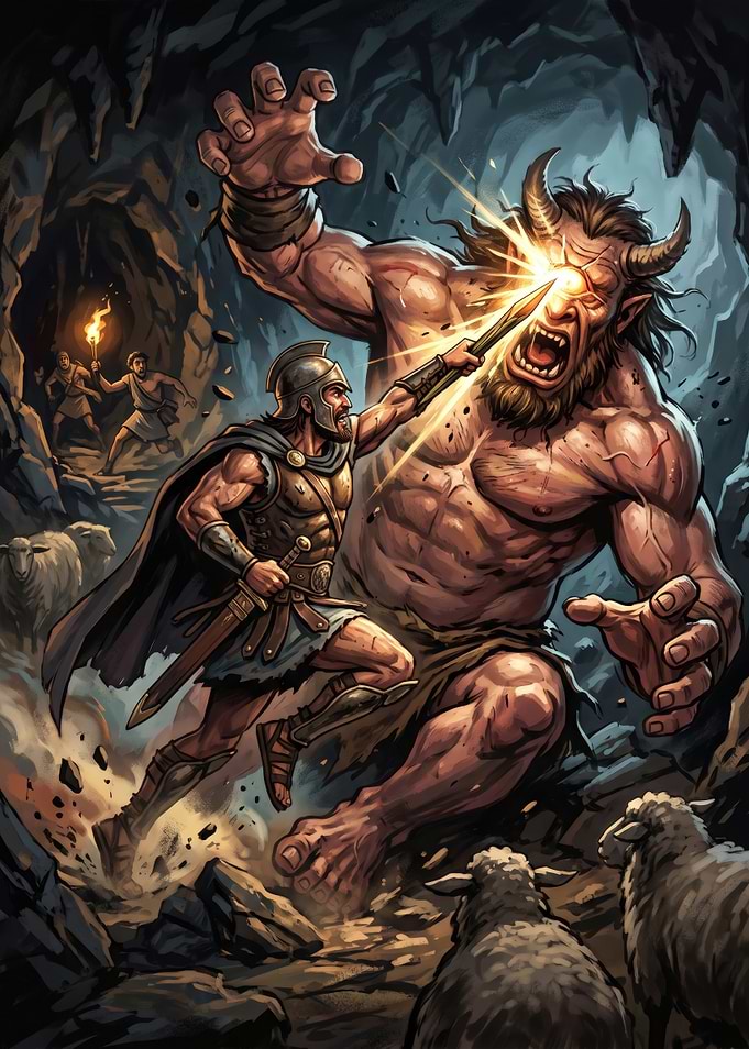 Odysseus Blinding the Cyclops Polyphemus