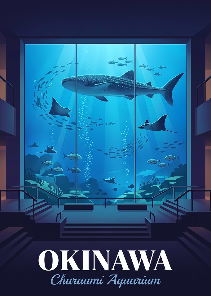 Okinawa Churaumi Aquarium Travel Poster