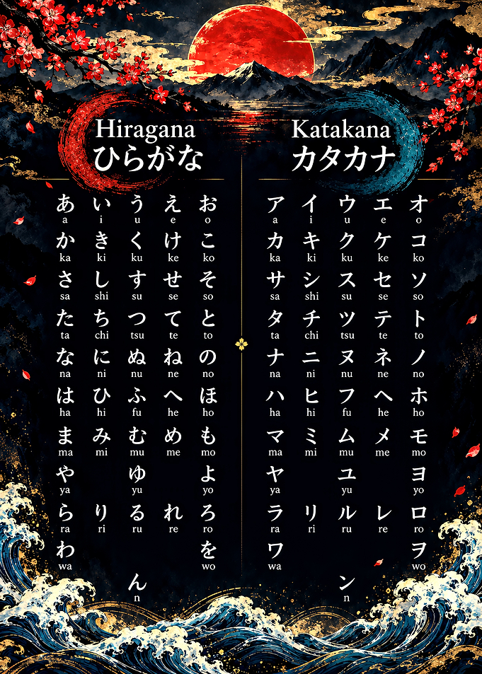 Japanese Hiragana and Katakana Chart