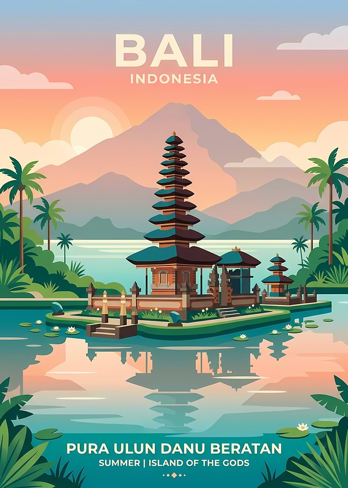 Bali Pura Ulun Danu Beratan Poster