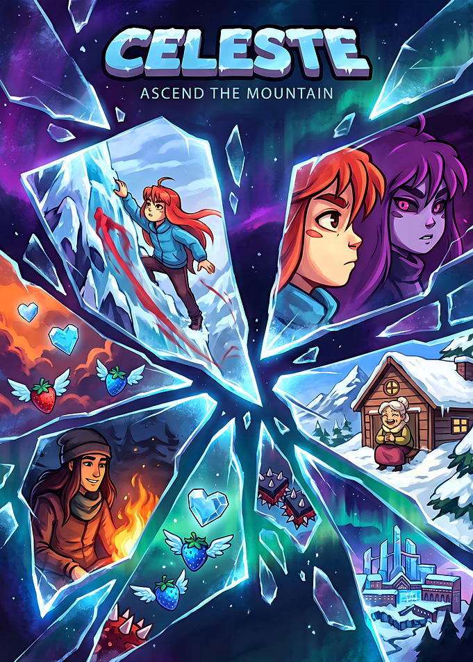 Celeste Video Game Poster Art